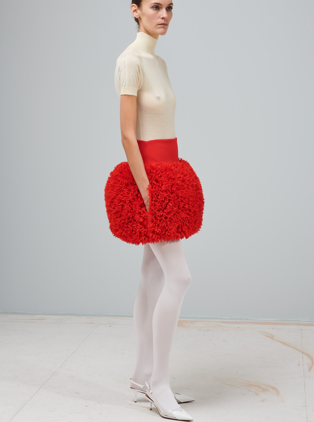 Embroidered frill skirt