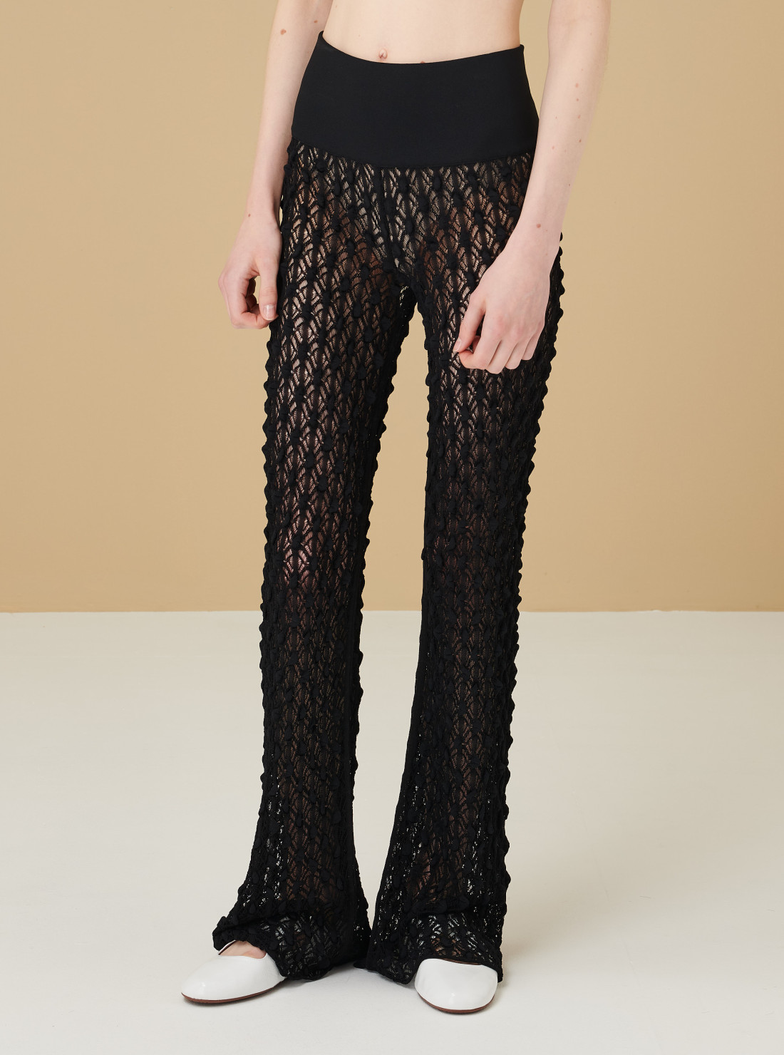Lace knit pants