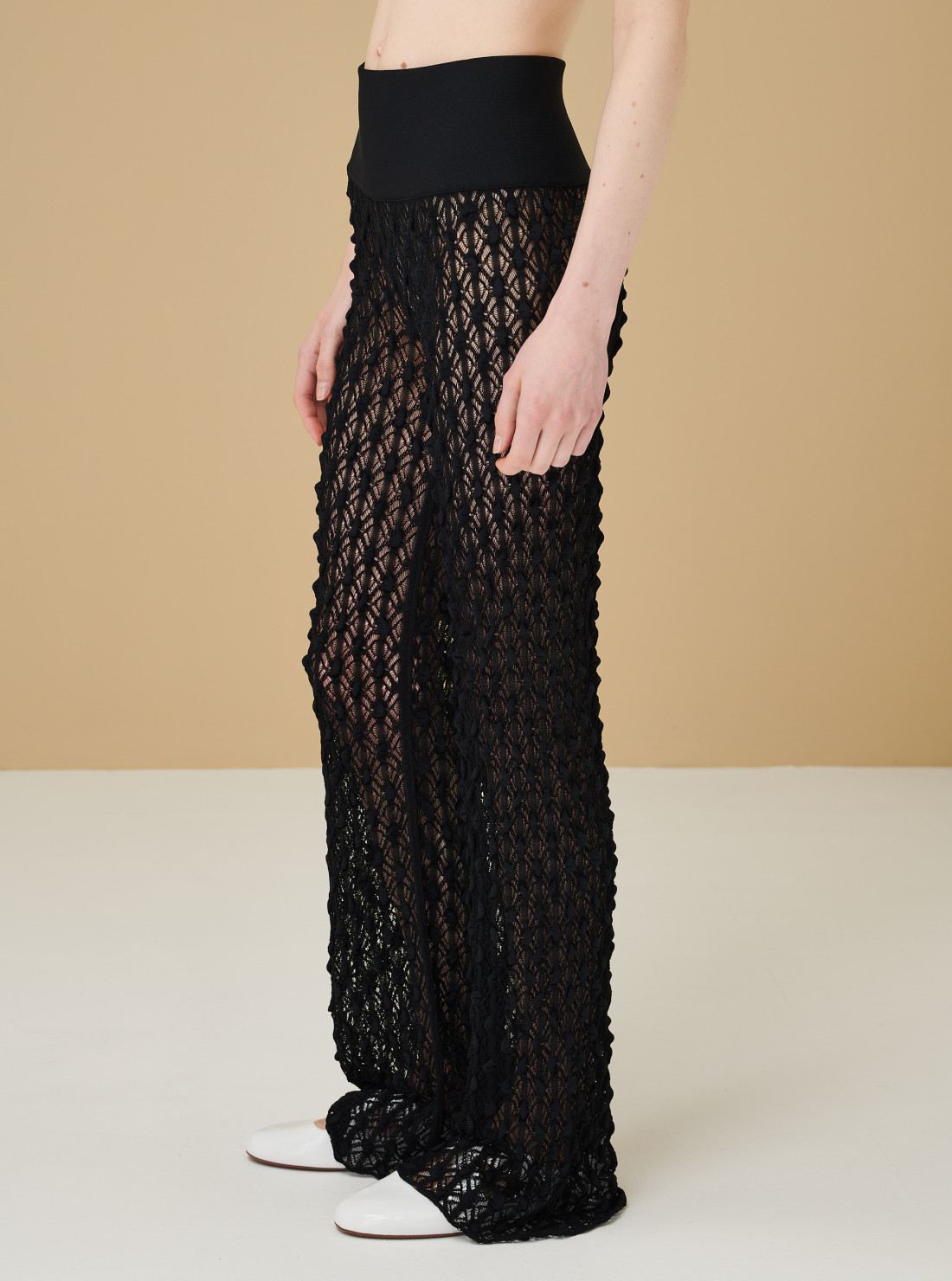 Lace knit pants