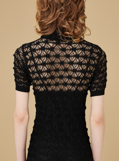 Long lace knit dress 2