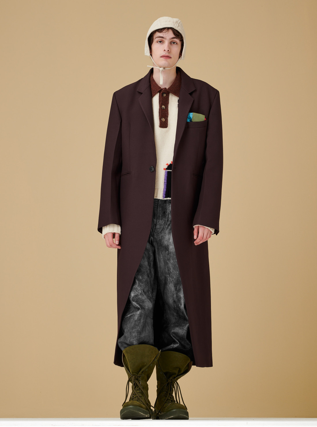 Manteau long à pochette