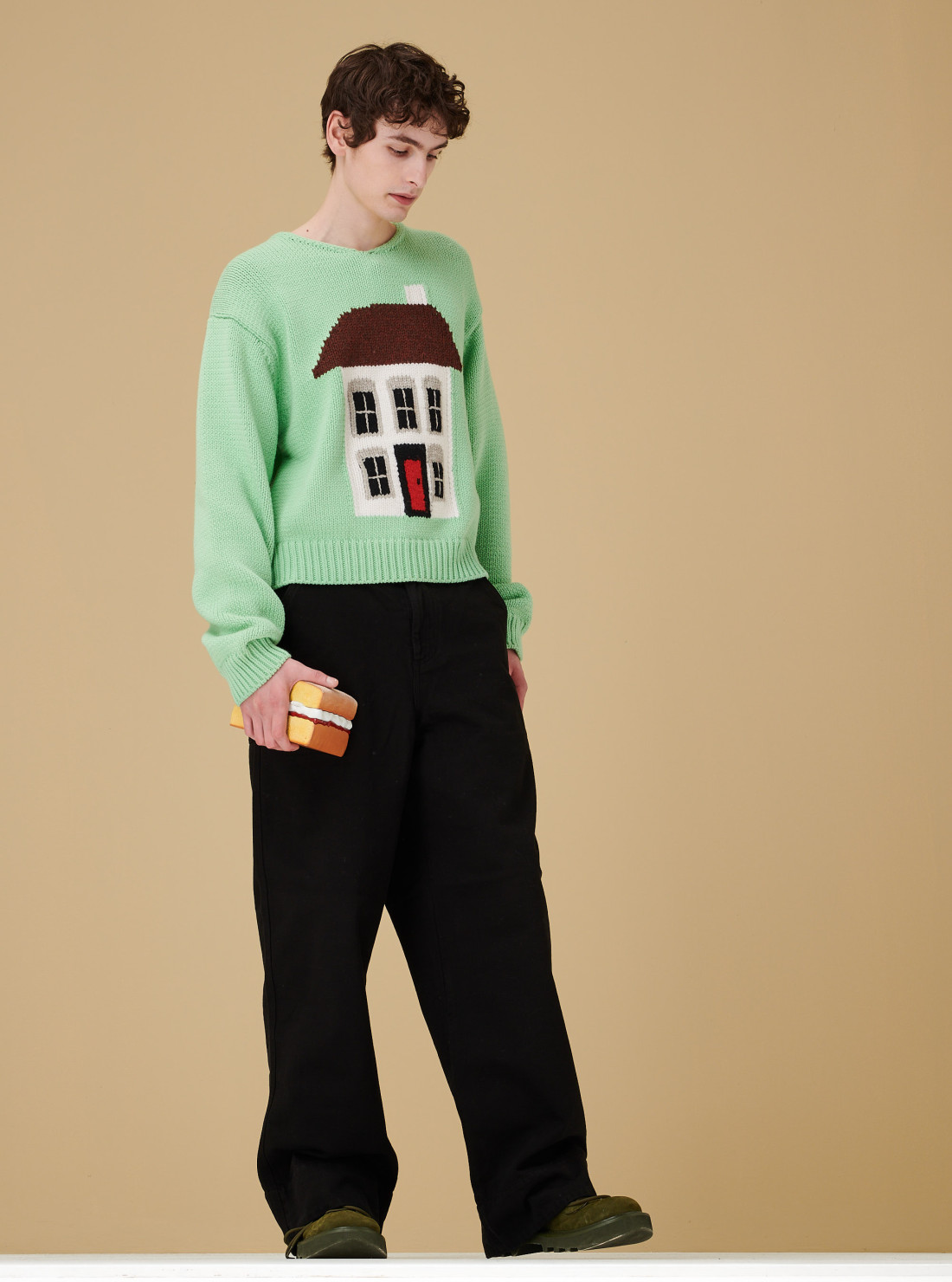 Pull à Motif Vert