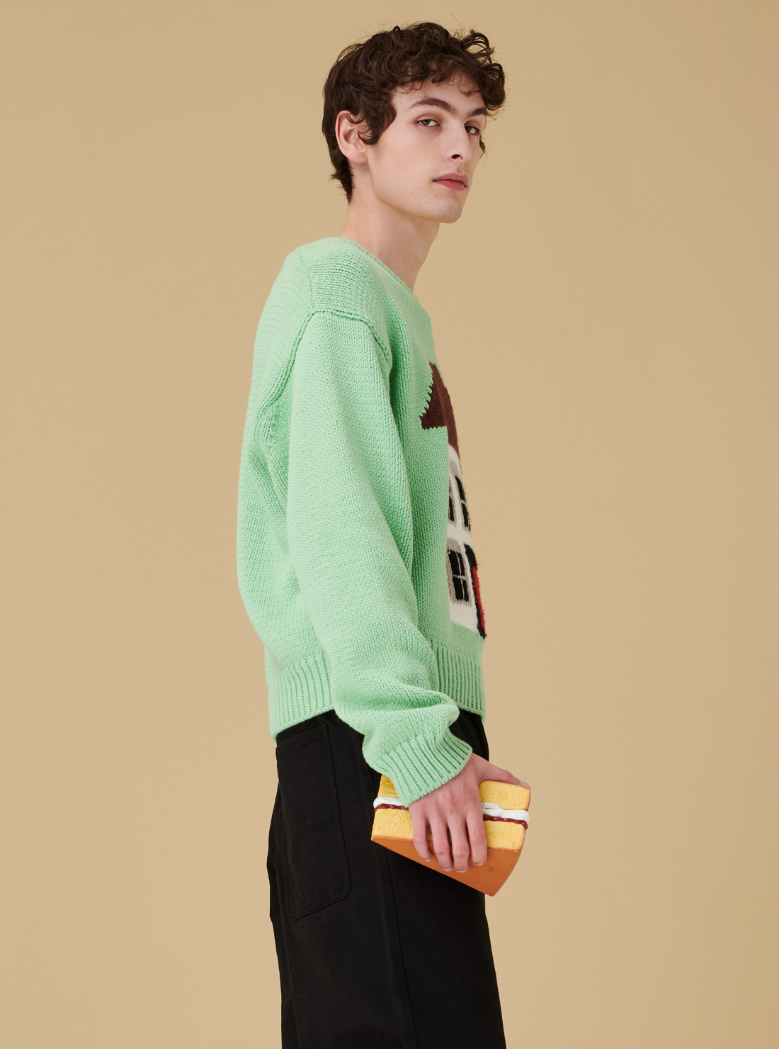 Pull à Motif Vert