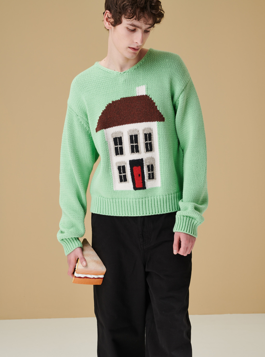 Pull à Motif Vert