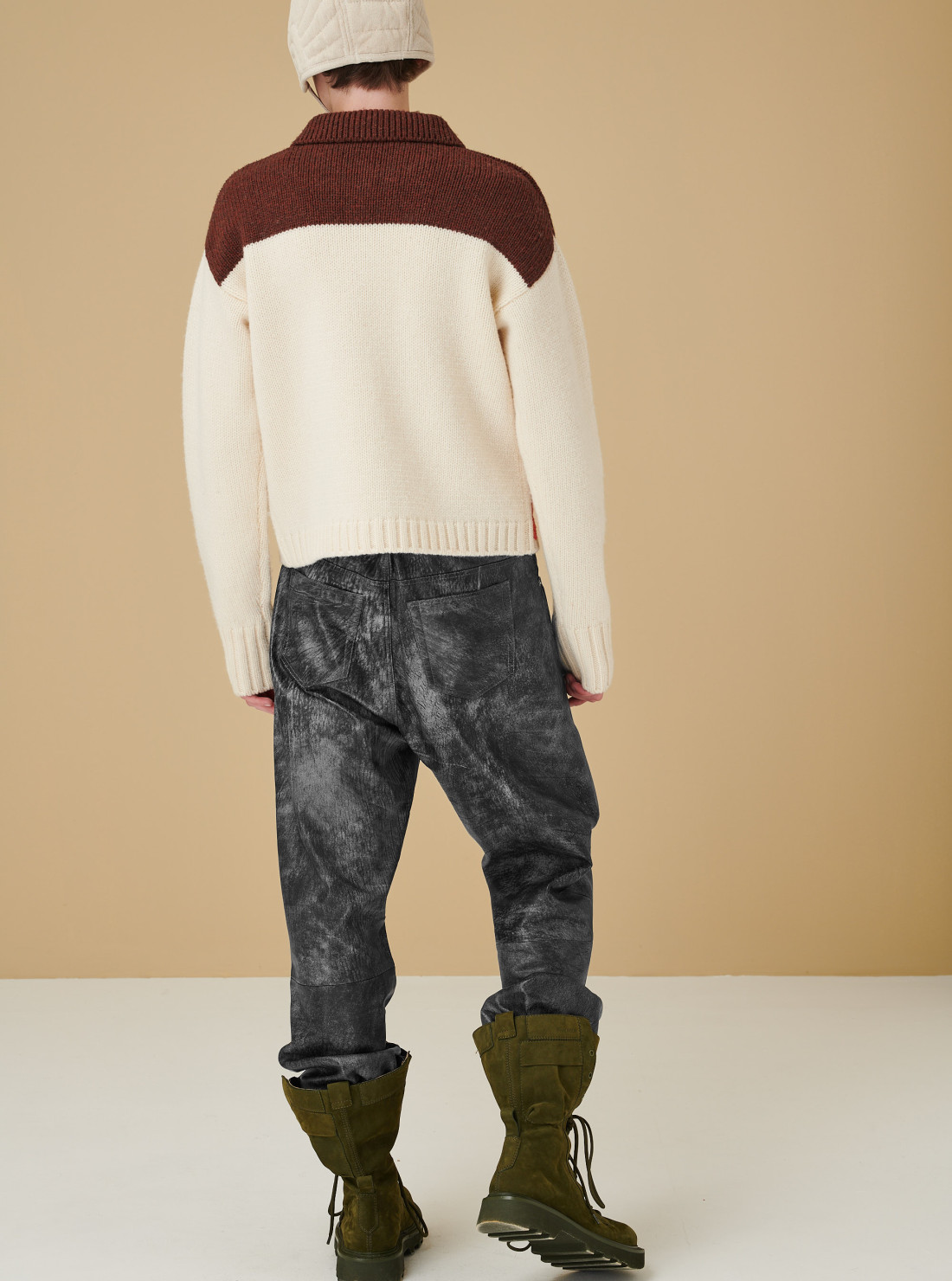 Pull à Motif Beige