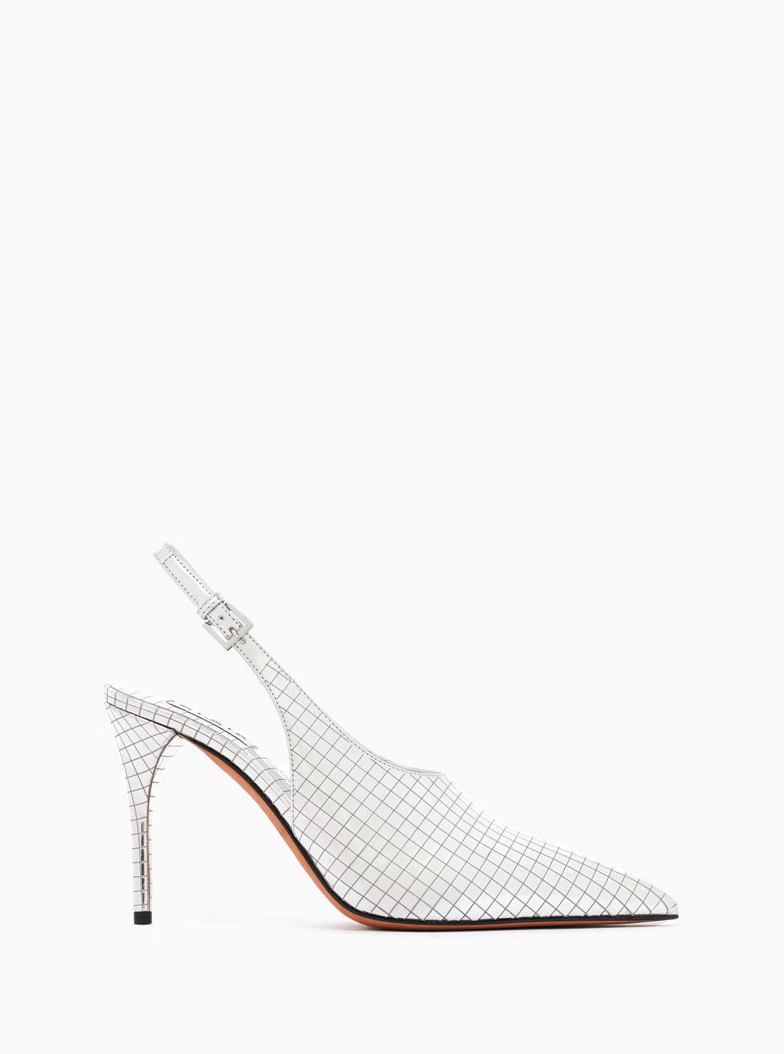 Slingbacks art deco en cuir miroir