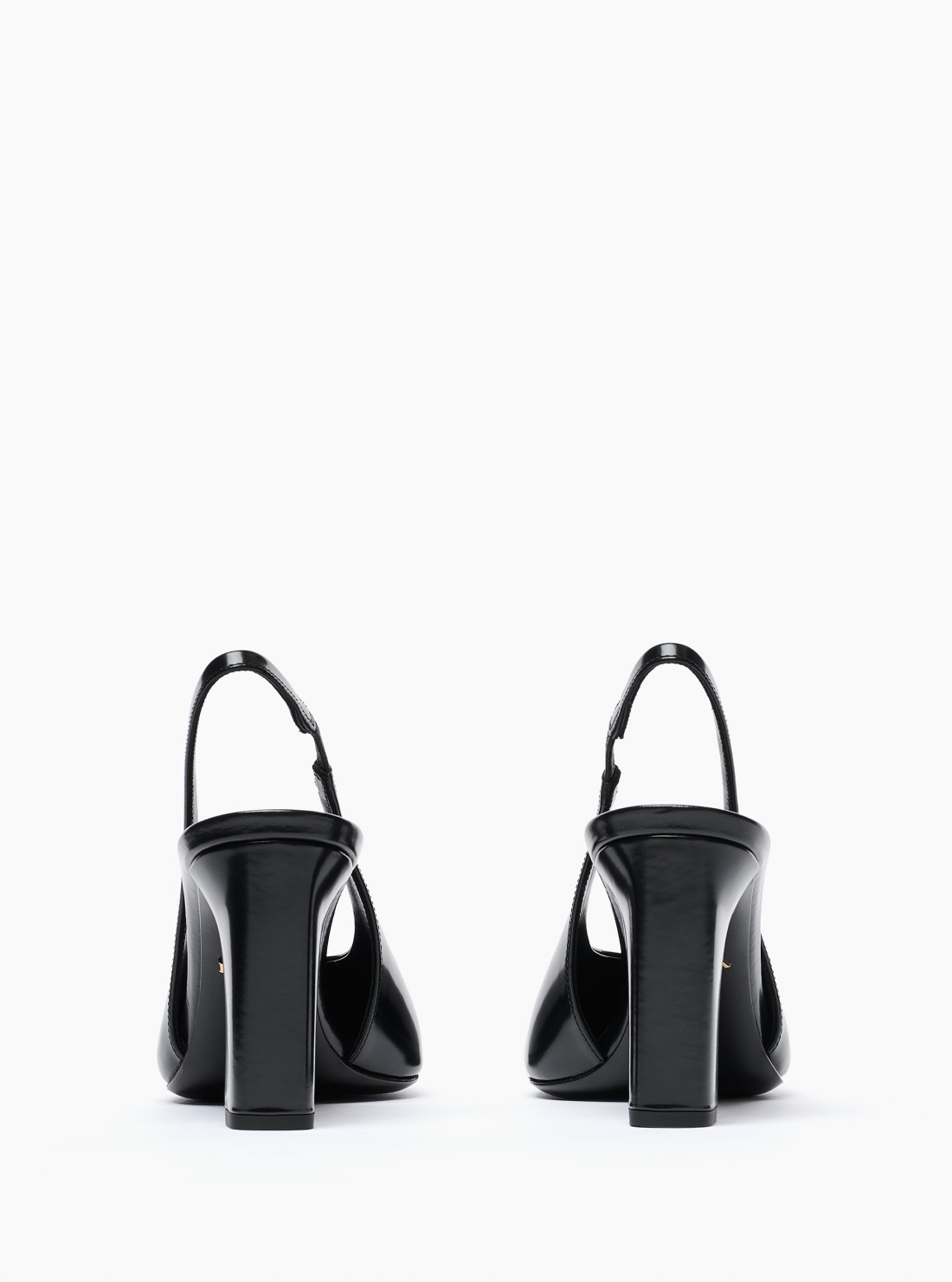 Patent leather slingback pumps