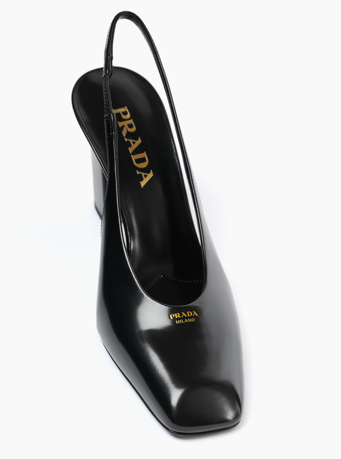 Patent leather slingback pumps
