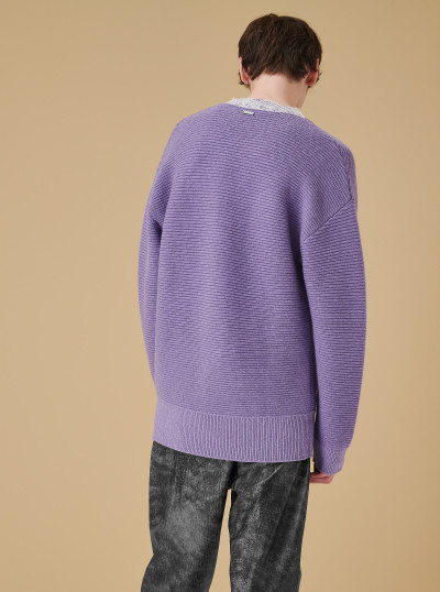 Pull col V à dentelle 2