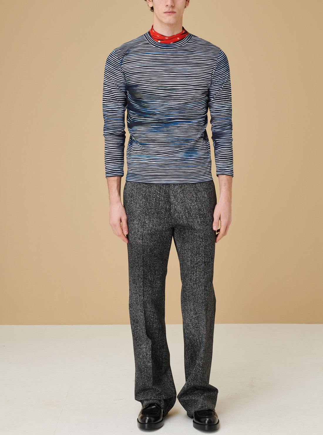 "tweed" printed trousers