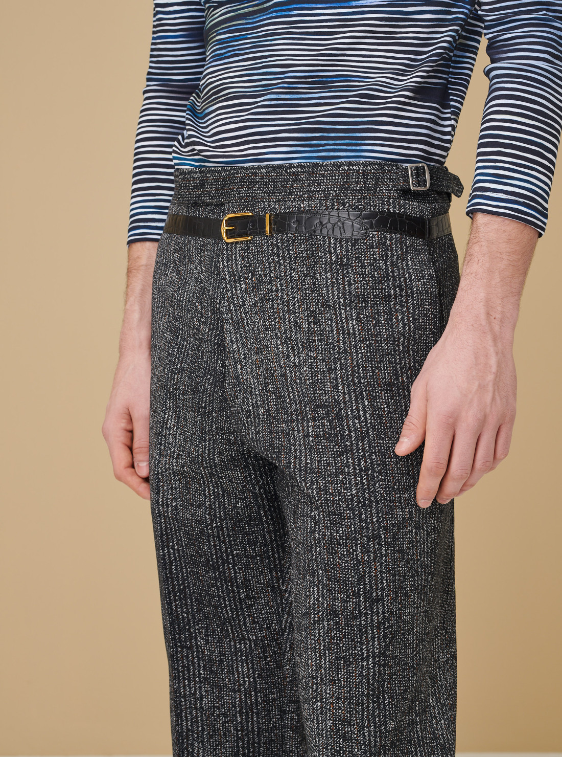 Pantalon imprimé "tweed"