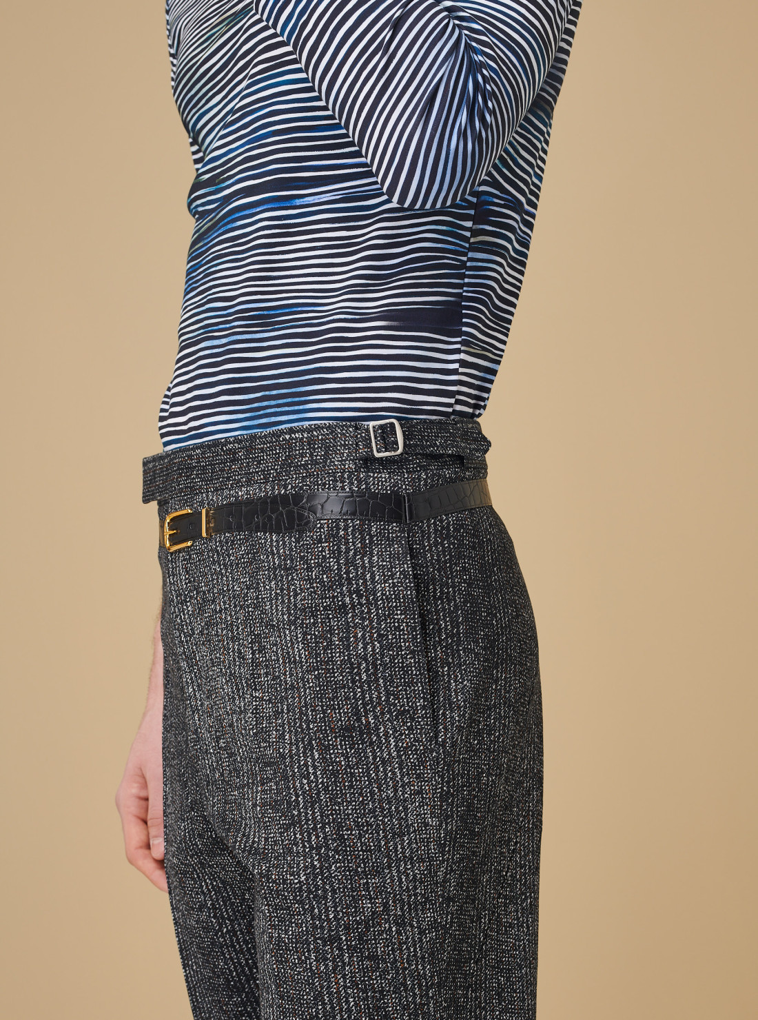"tweed" printed trousers