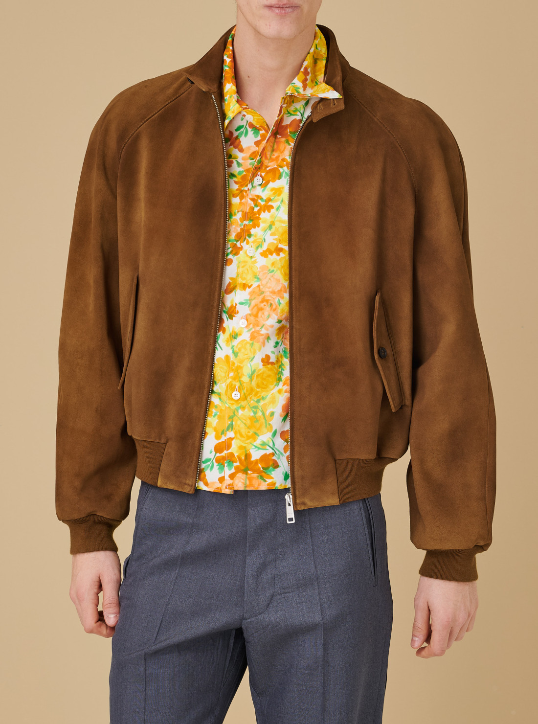 Suede Bomber Jacket