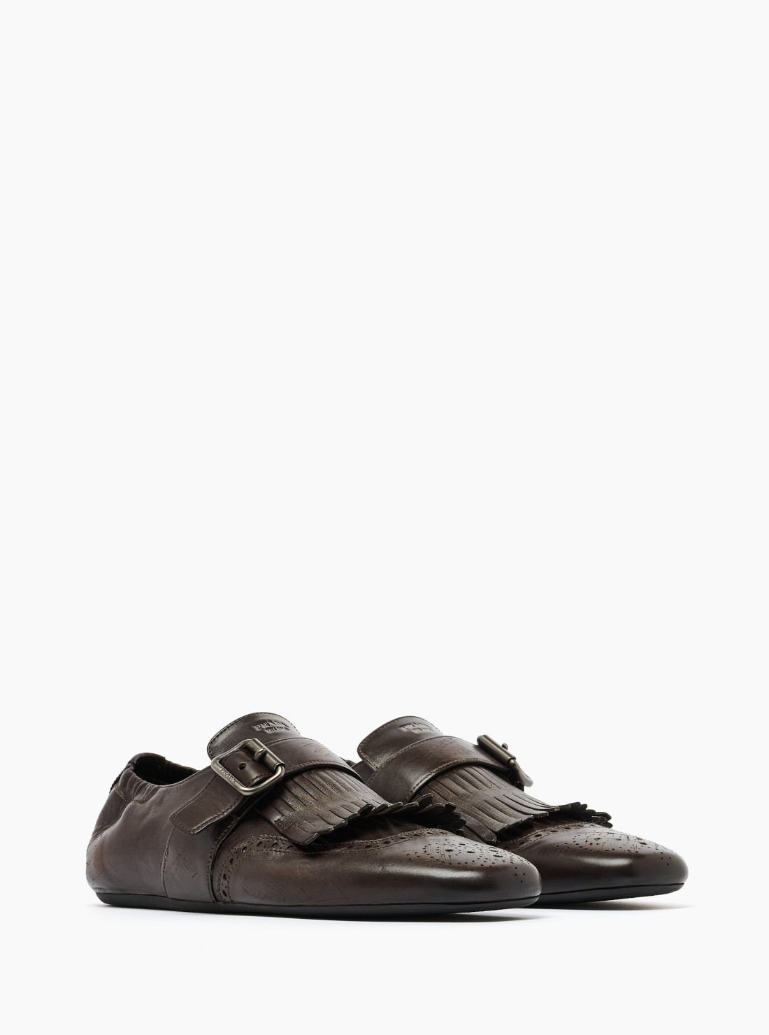 Fringed monk strap shoes