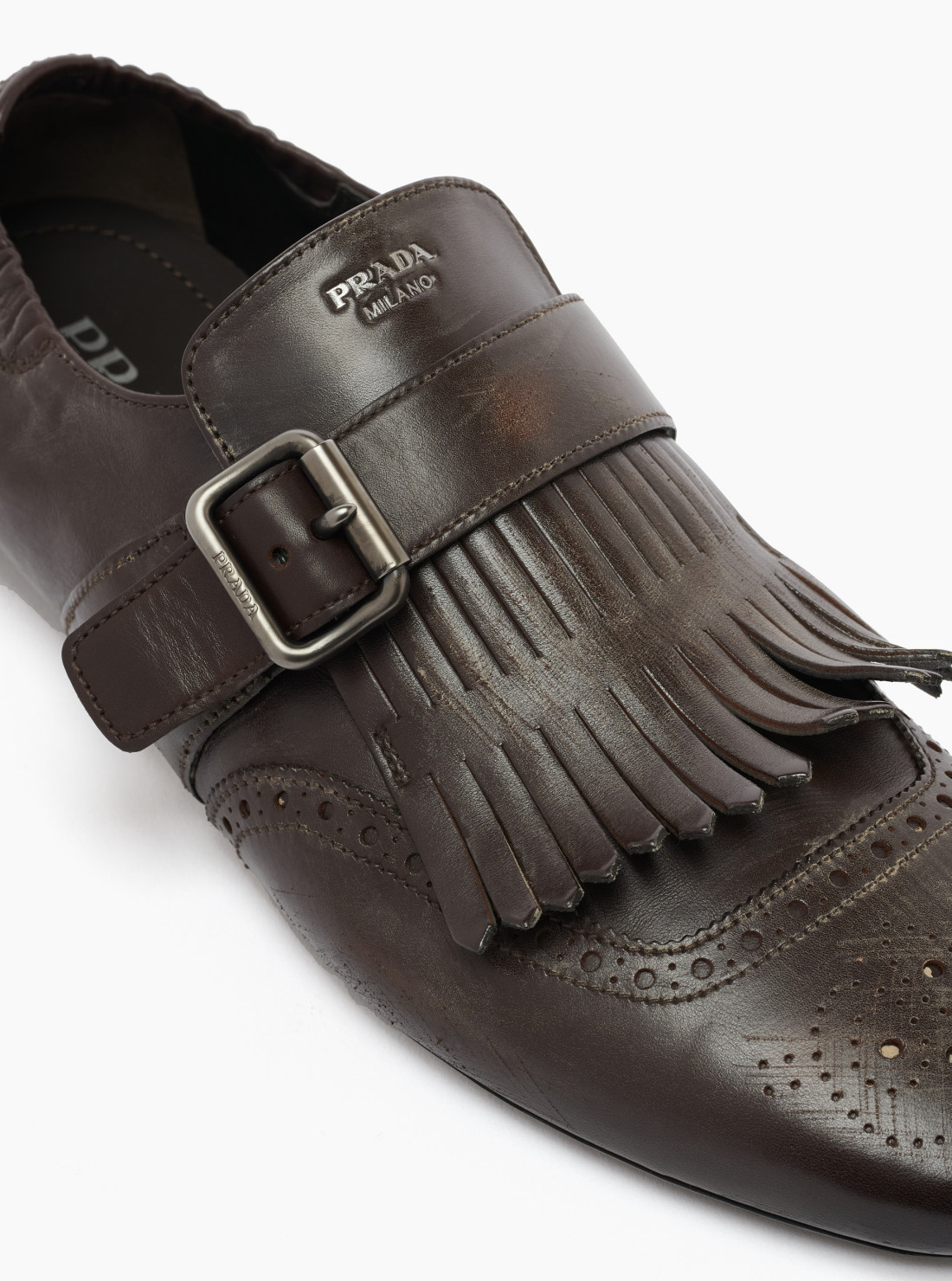 Fringed monk strap shoes