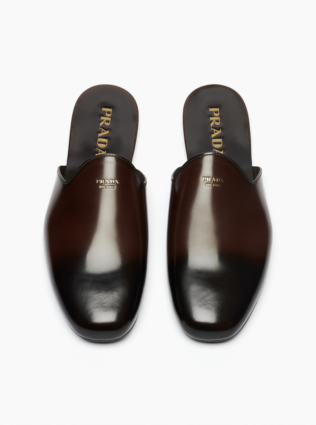 Mules en cuir brossé
