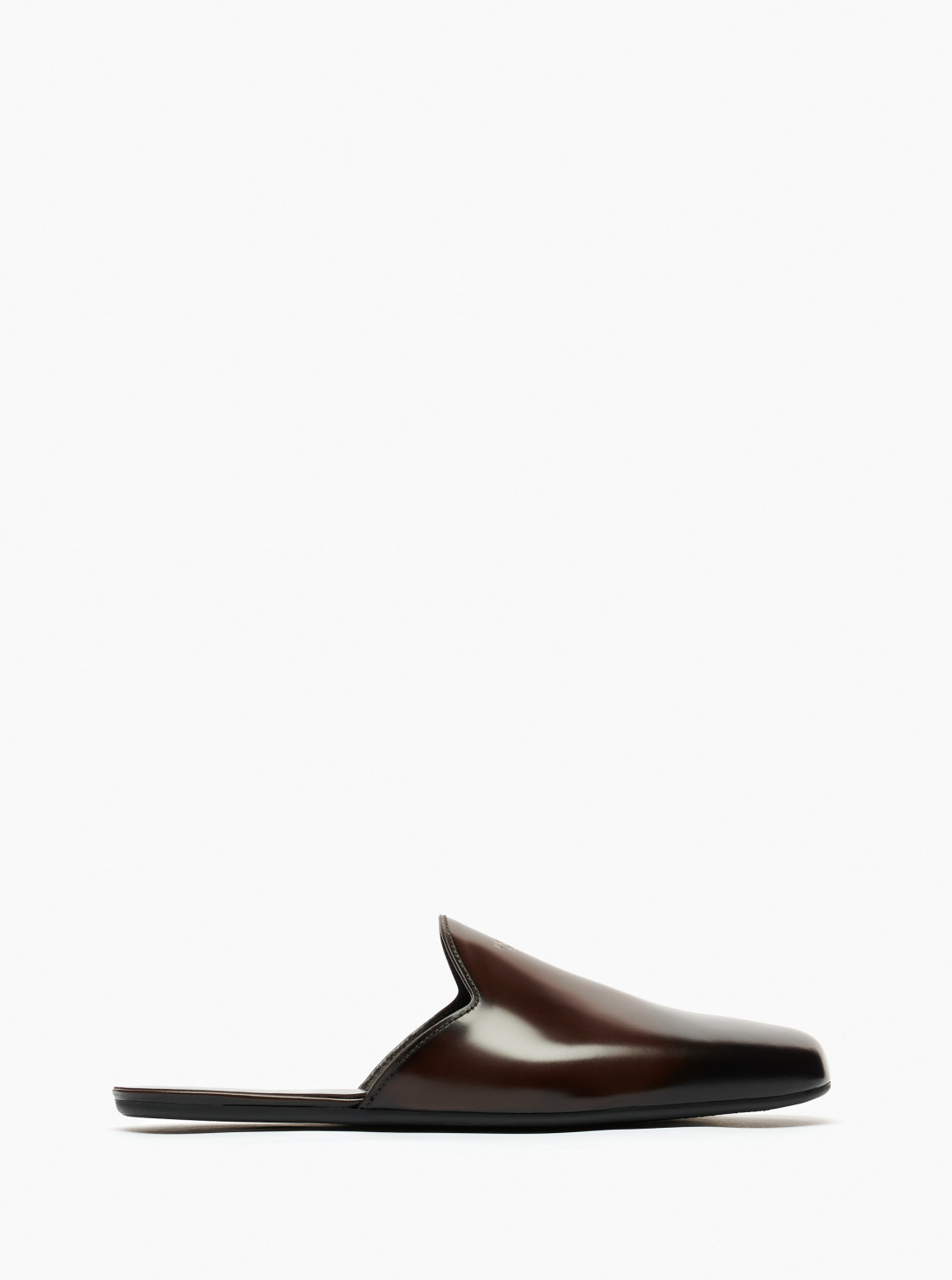 Mules en cuir brossé