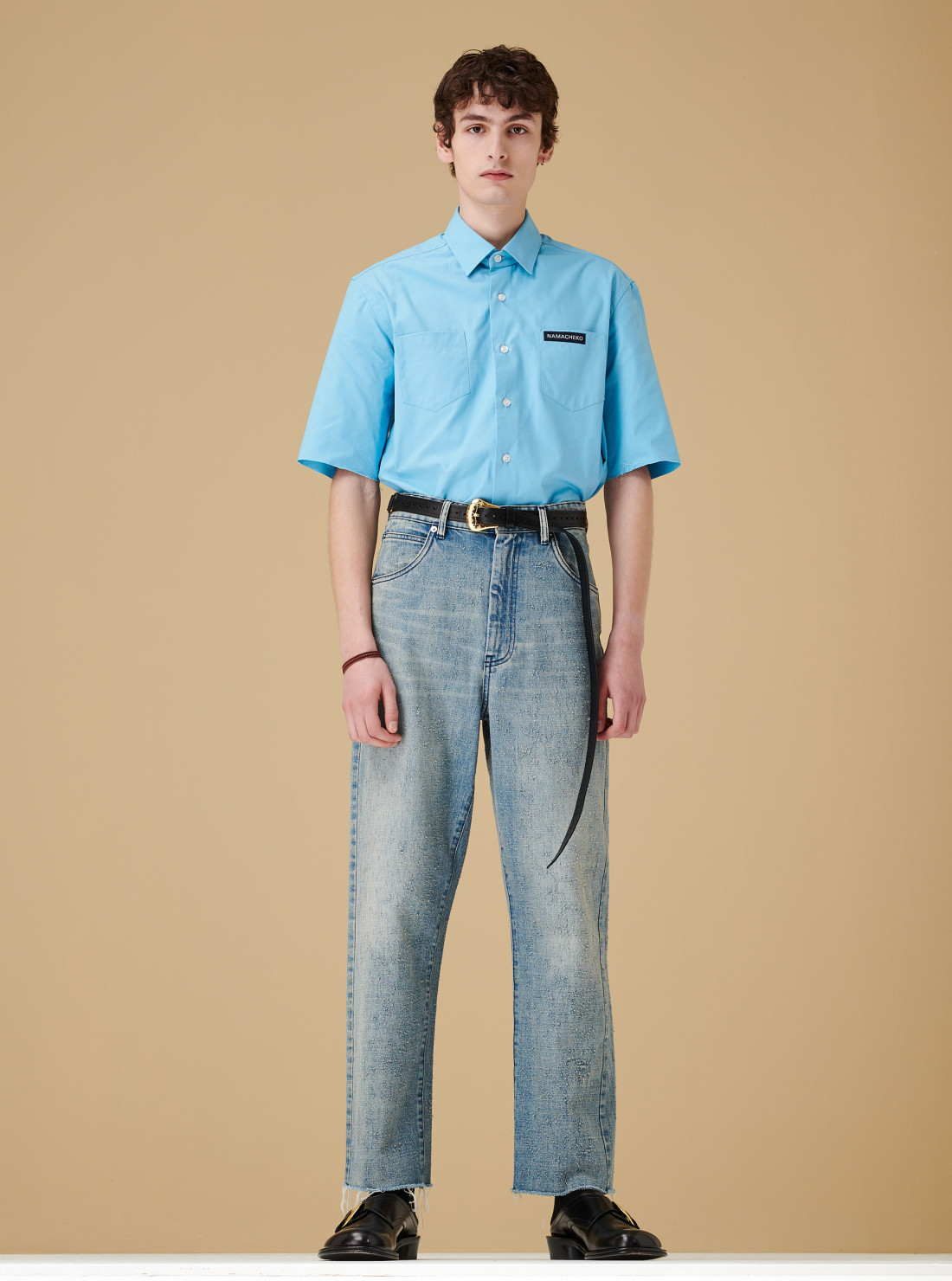 Pantalon en denim effet usé