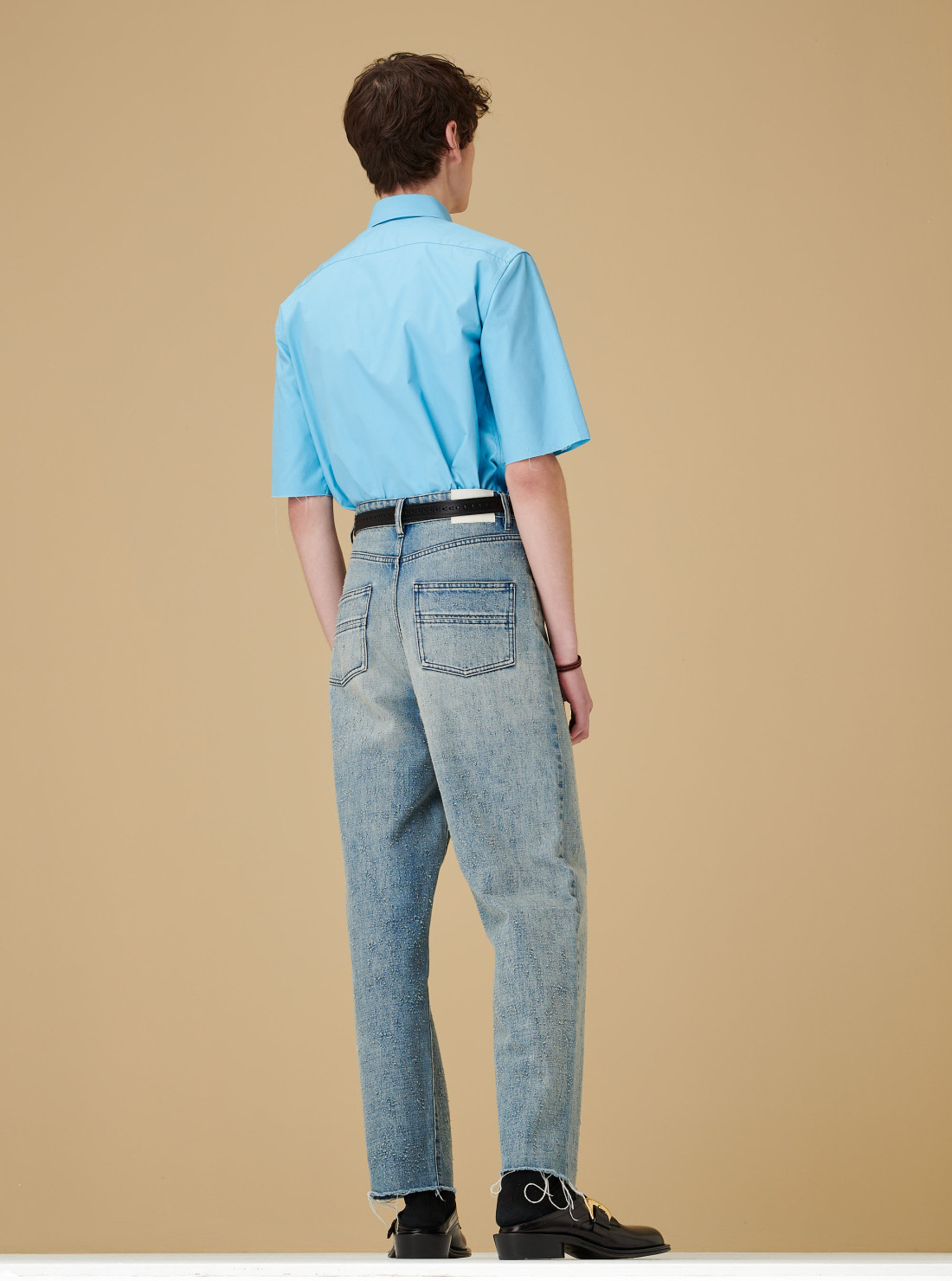 Pantalon en denim effet usé