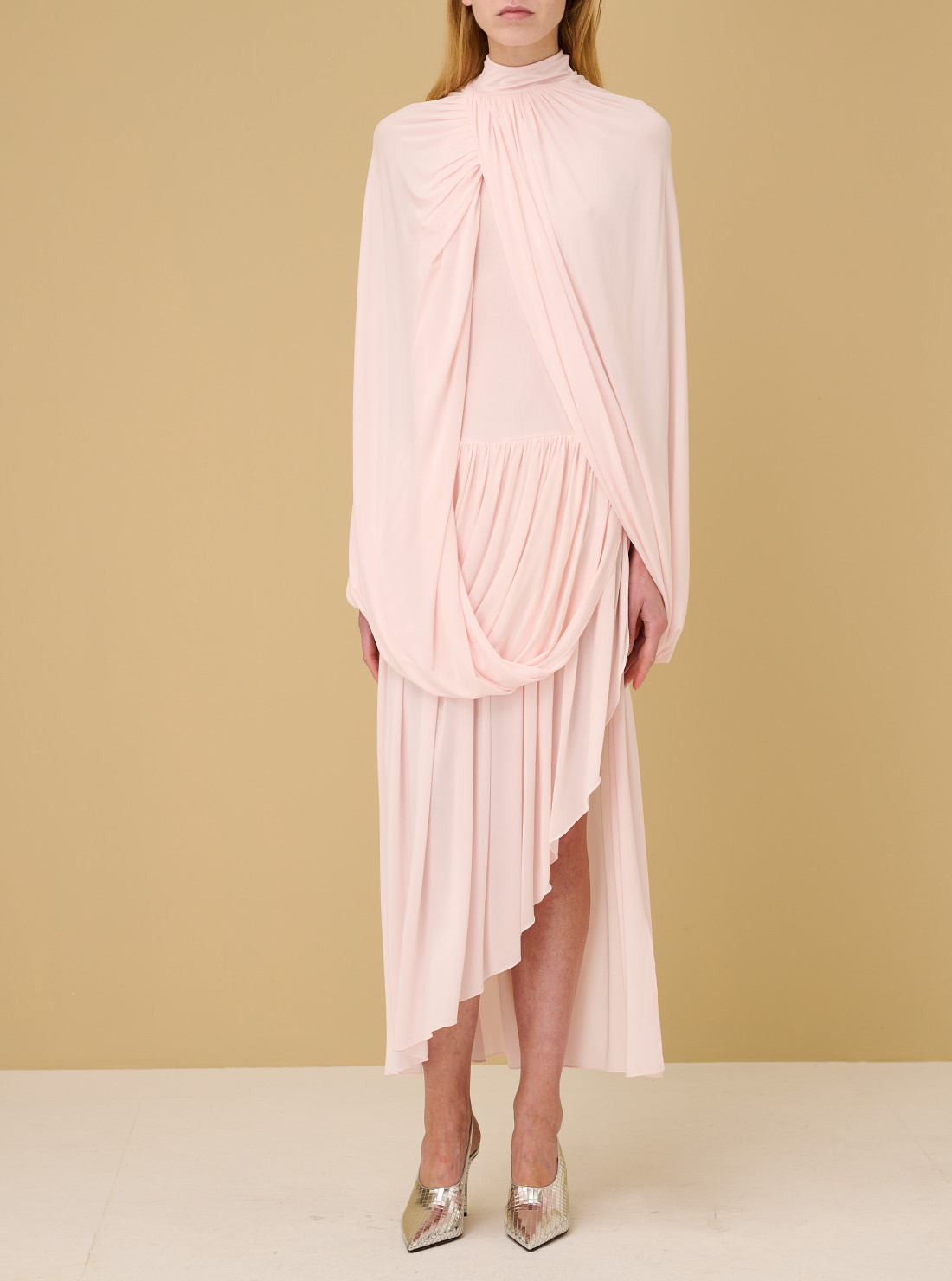 Robe cape en jersey souple
