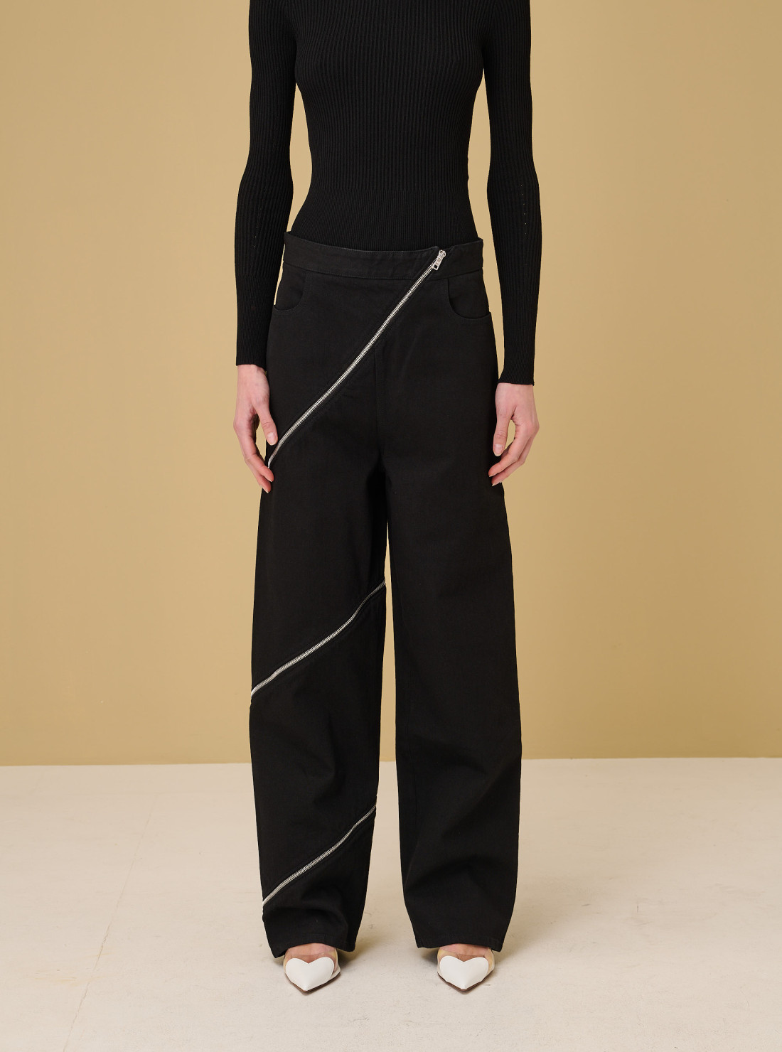 Jean spirale en denim