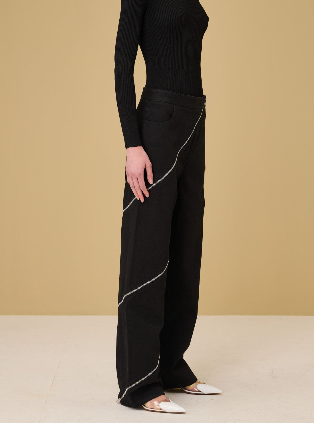 Jean spirale en denim