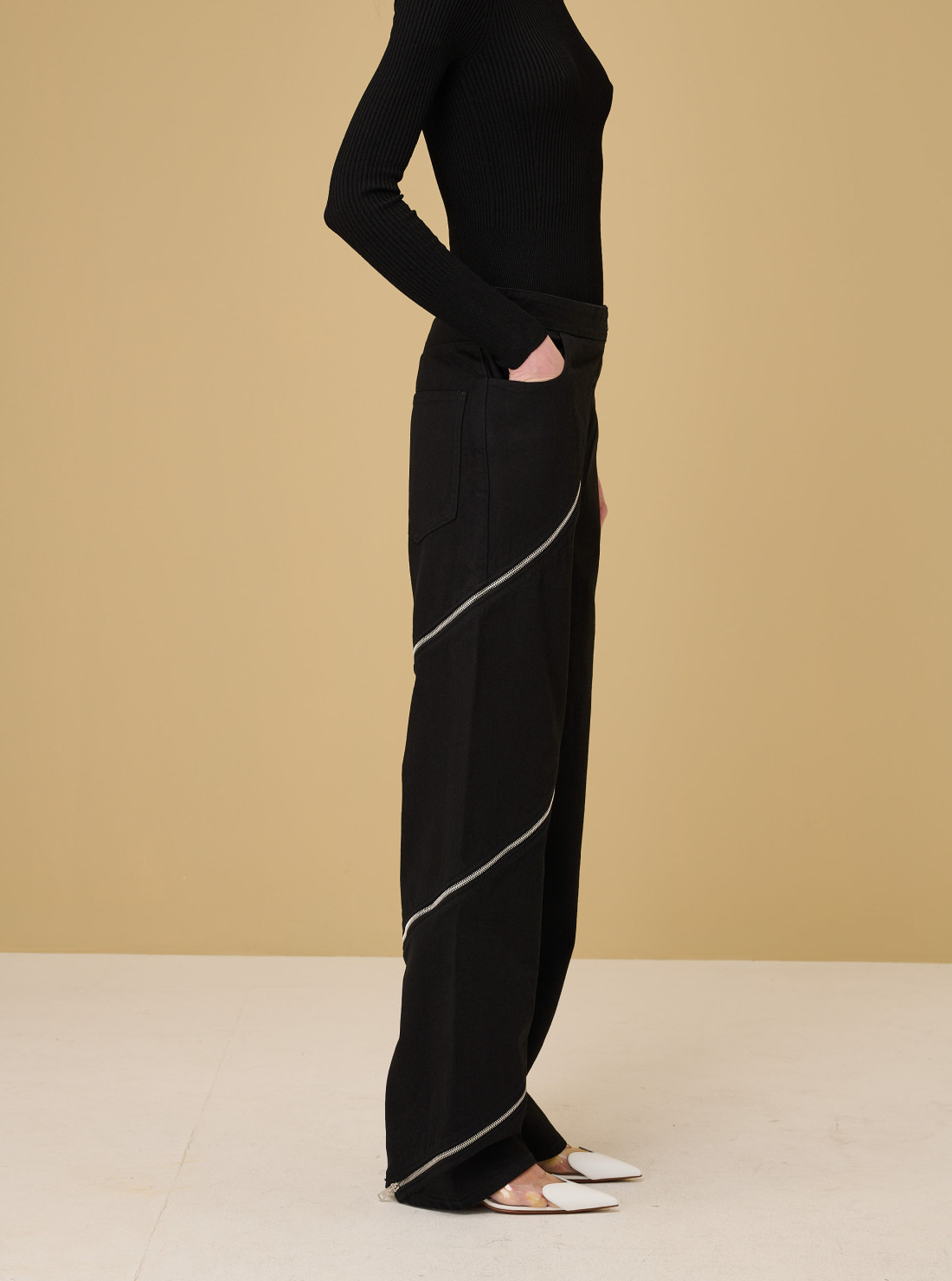 Jean spirale en denim