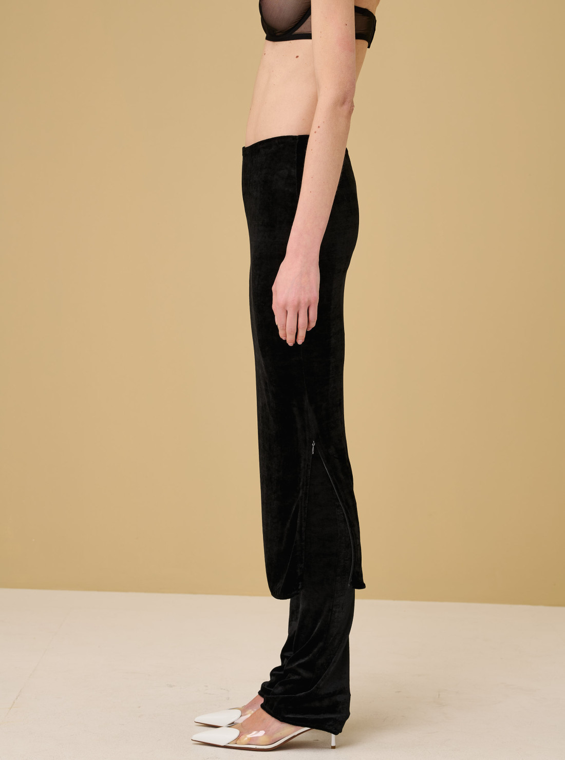 Velvet skirt-pants