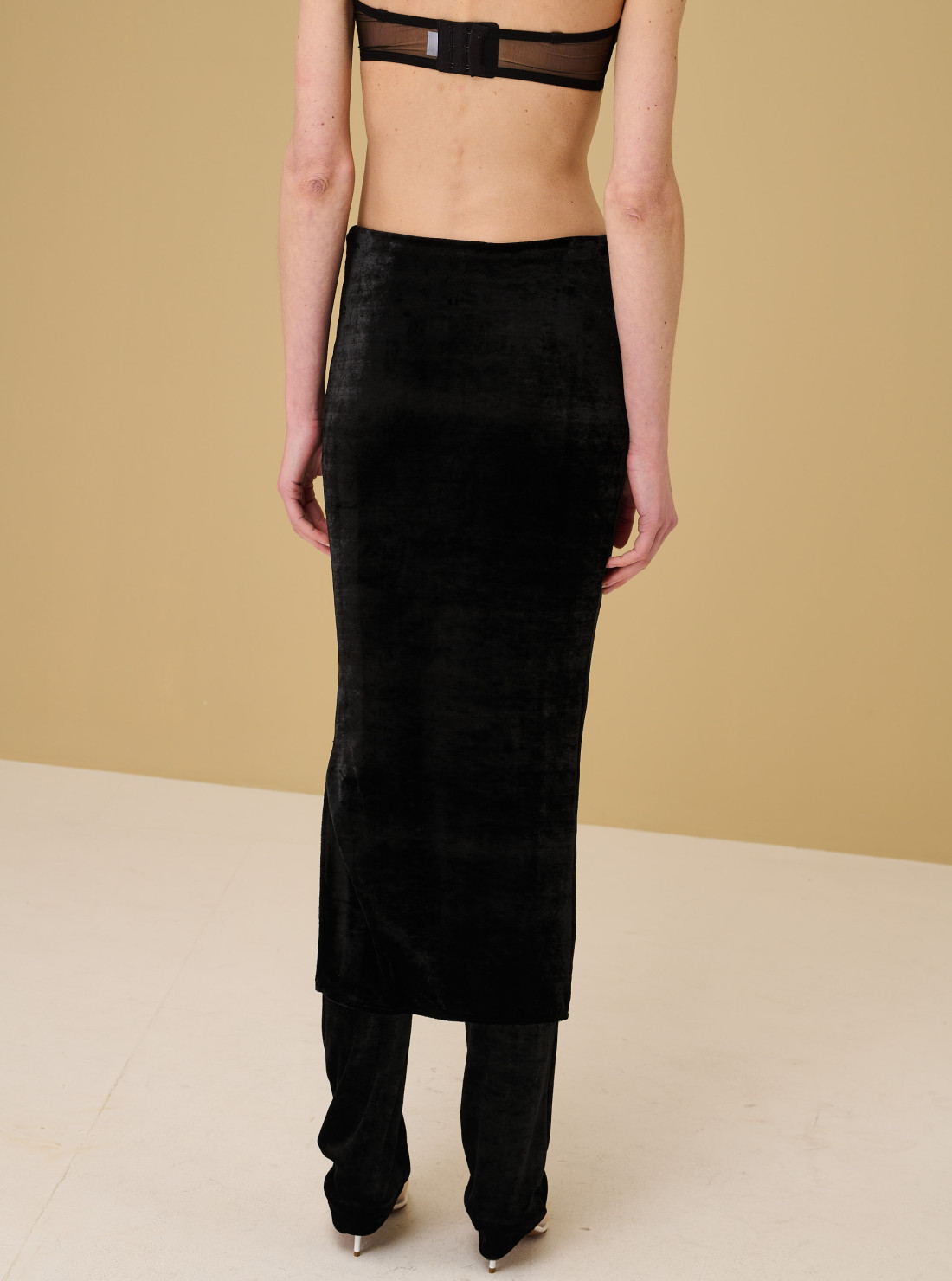 Velvet skirt-pants