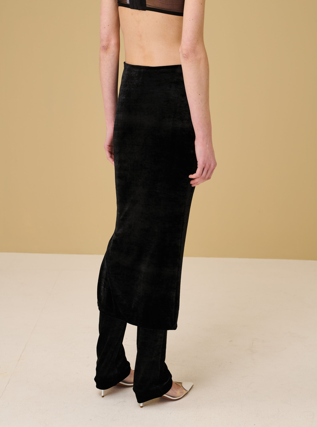 Velvet skirt-pants