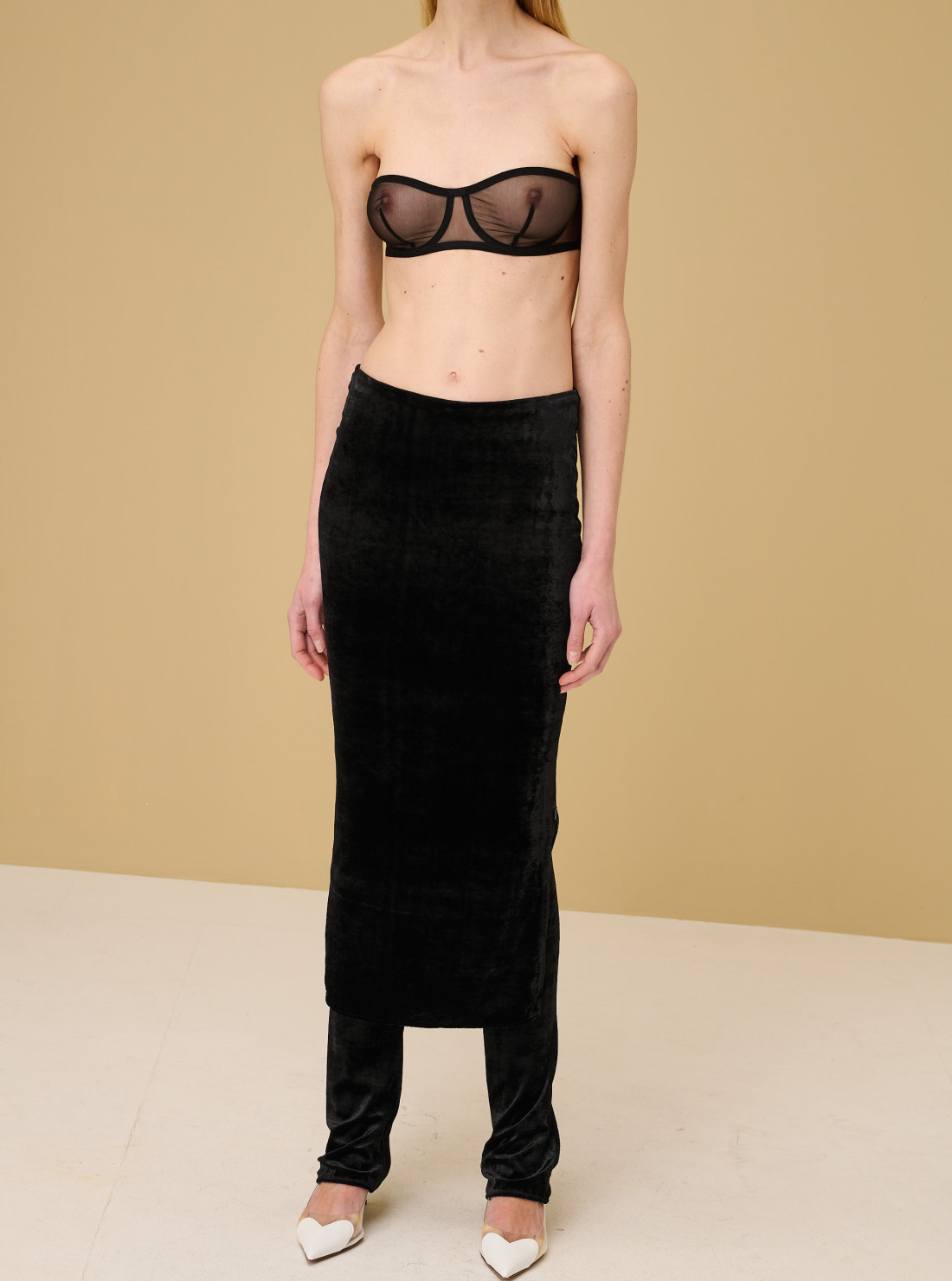 Velvet skirt-pants