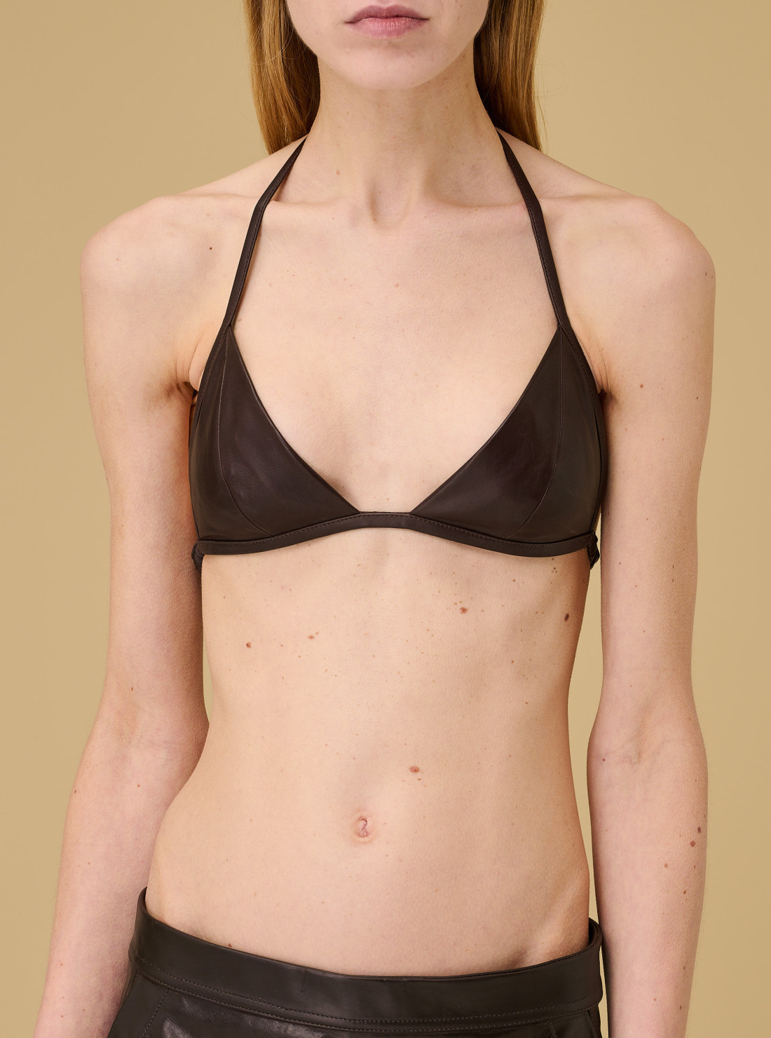 Leather bra