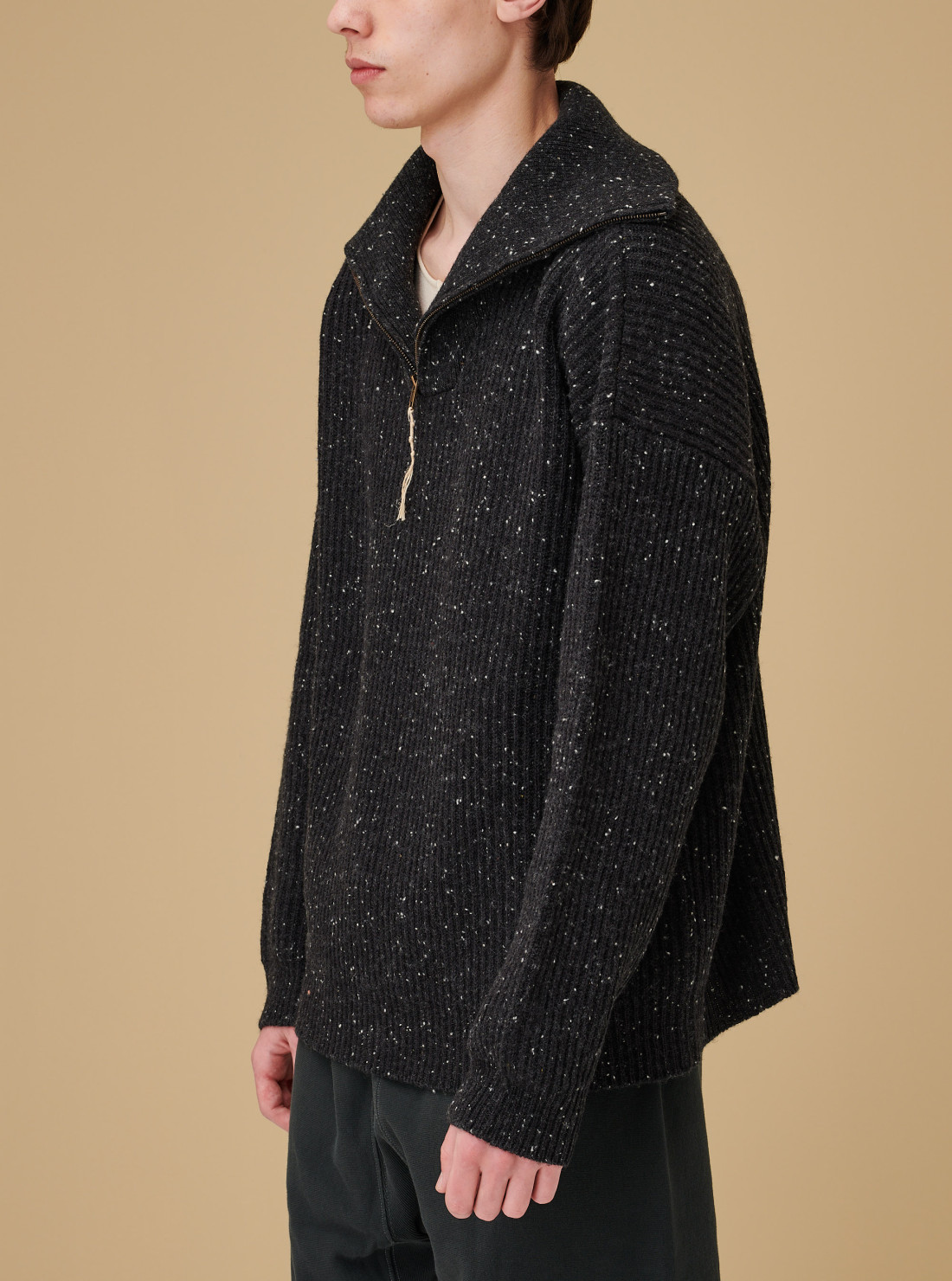 Pul zippé en laine Shetland