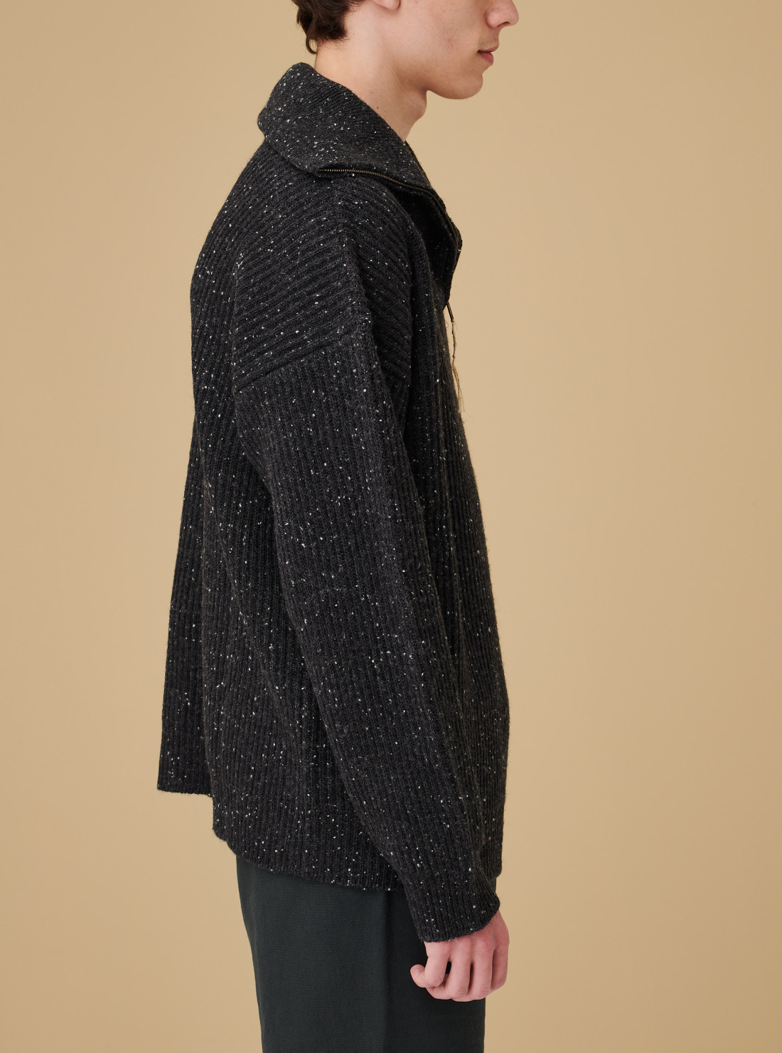Pul zippé en laine Shetland