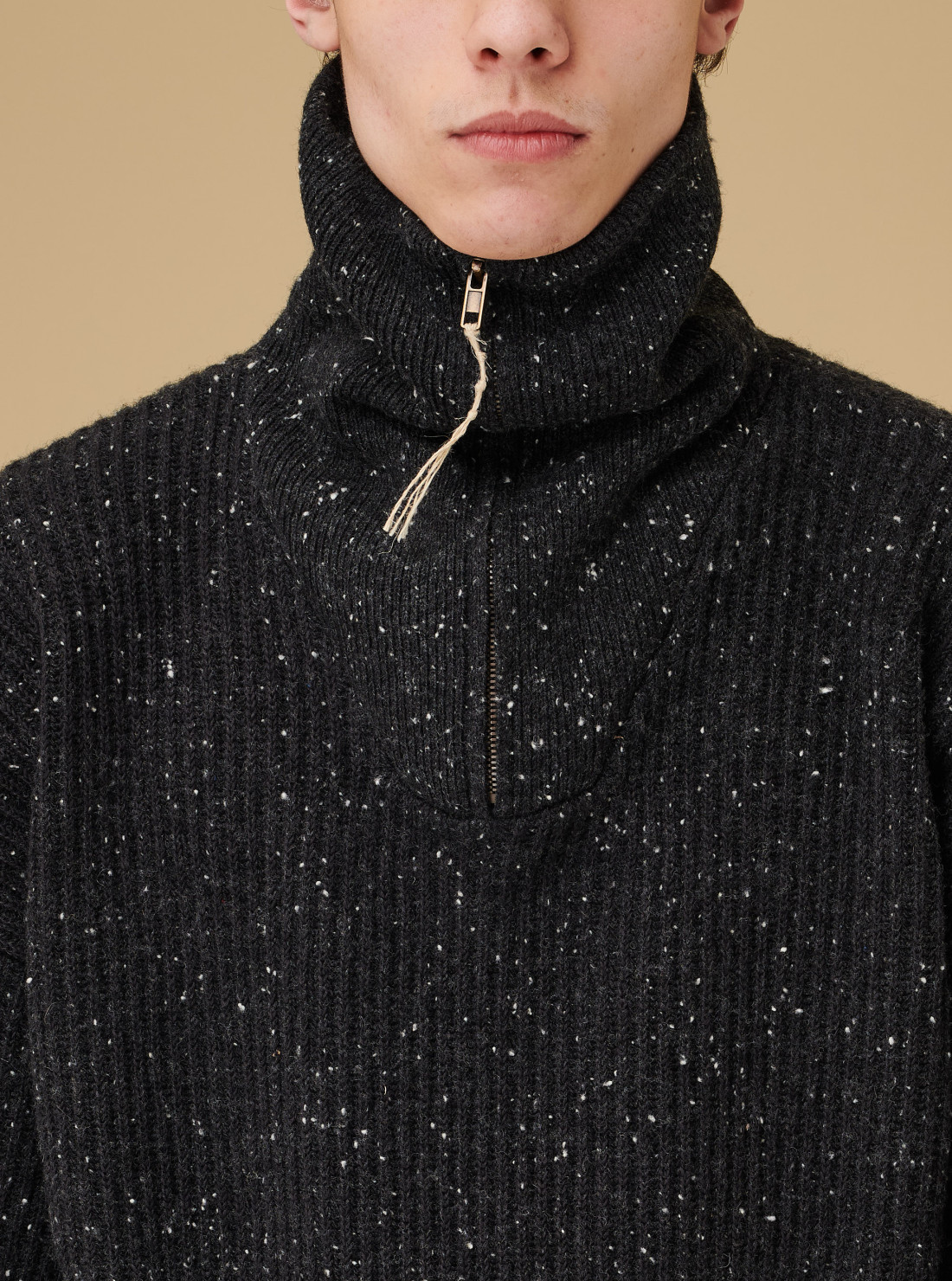 Pul zippé en laine Shetland