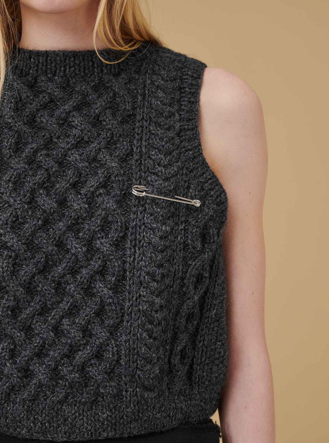 Hand Knitted Aran Vest