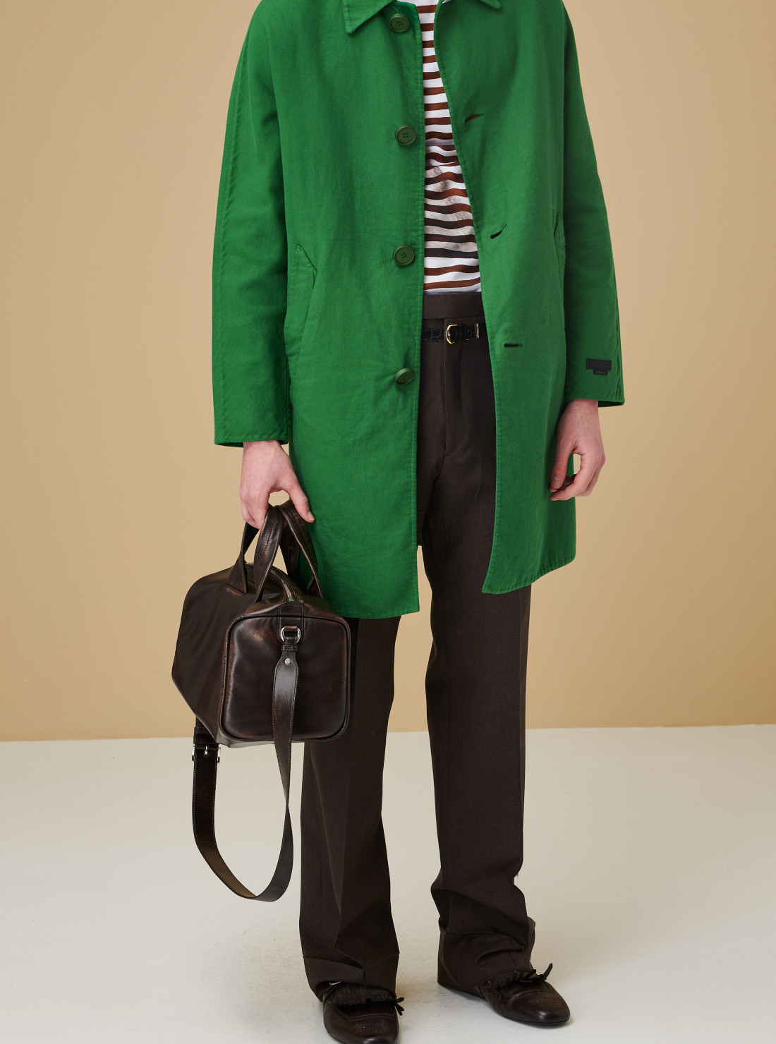Small nappa leather duffle bag