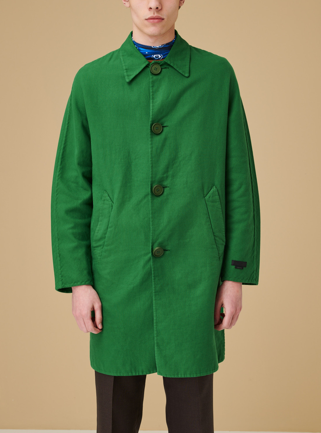 Manteau droit en coton