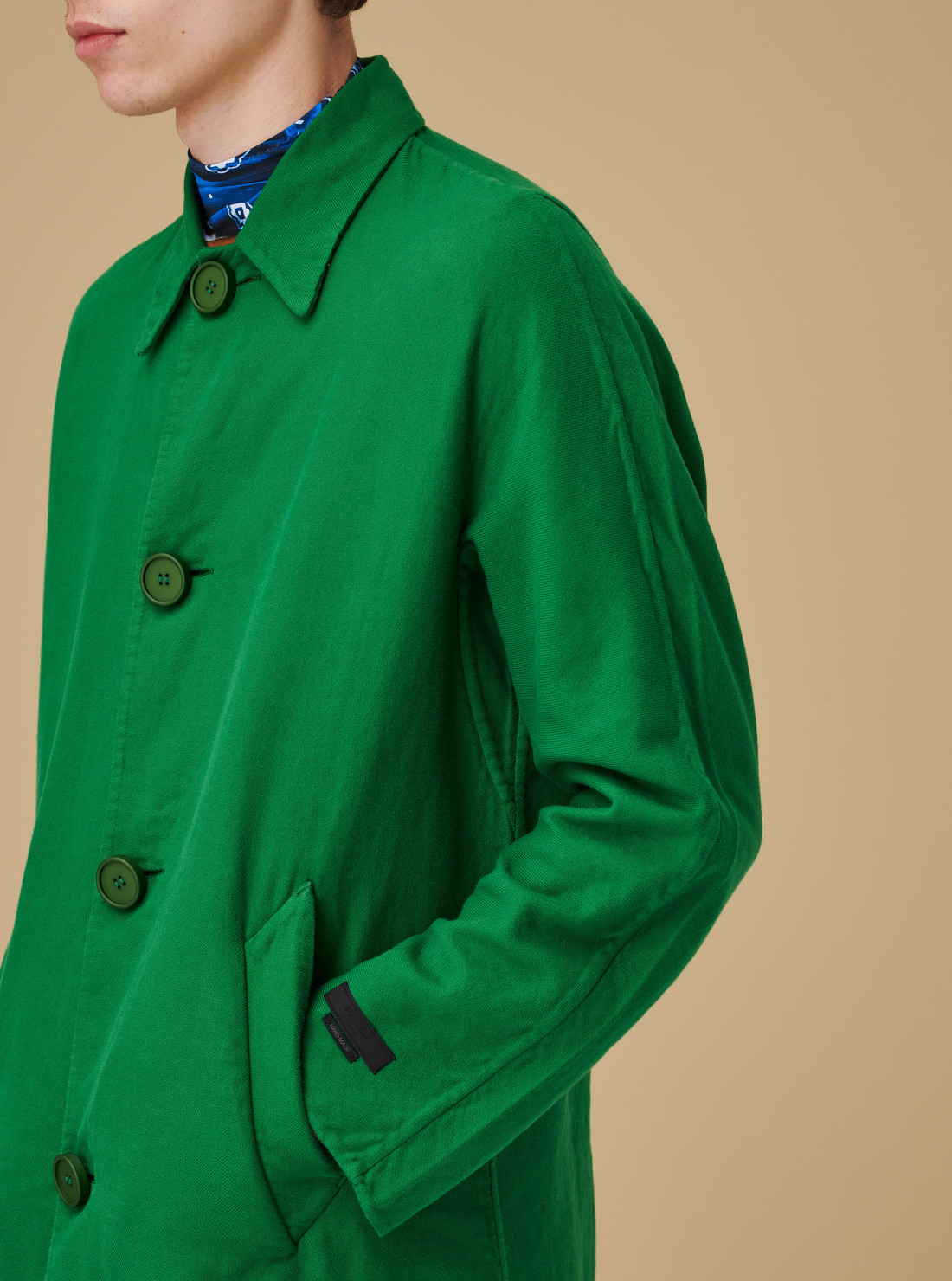 Manteau droit en coton