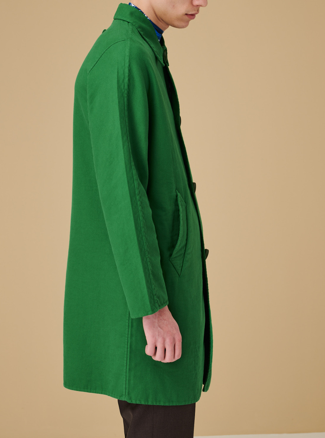 Manteau droit en coton