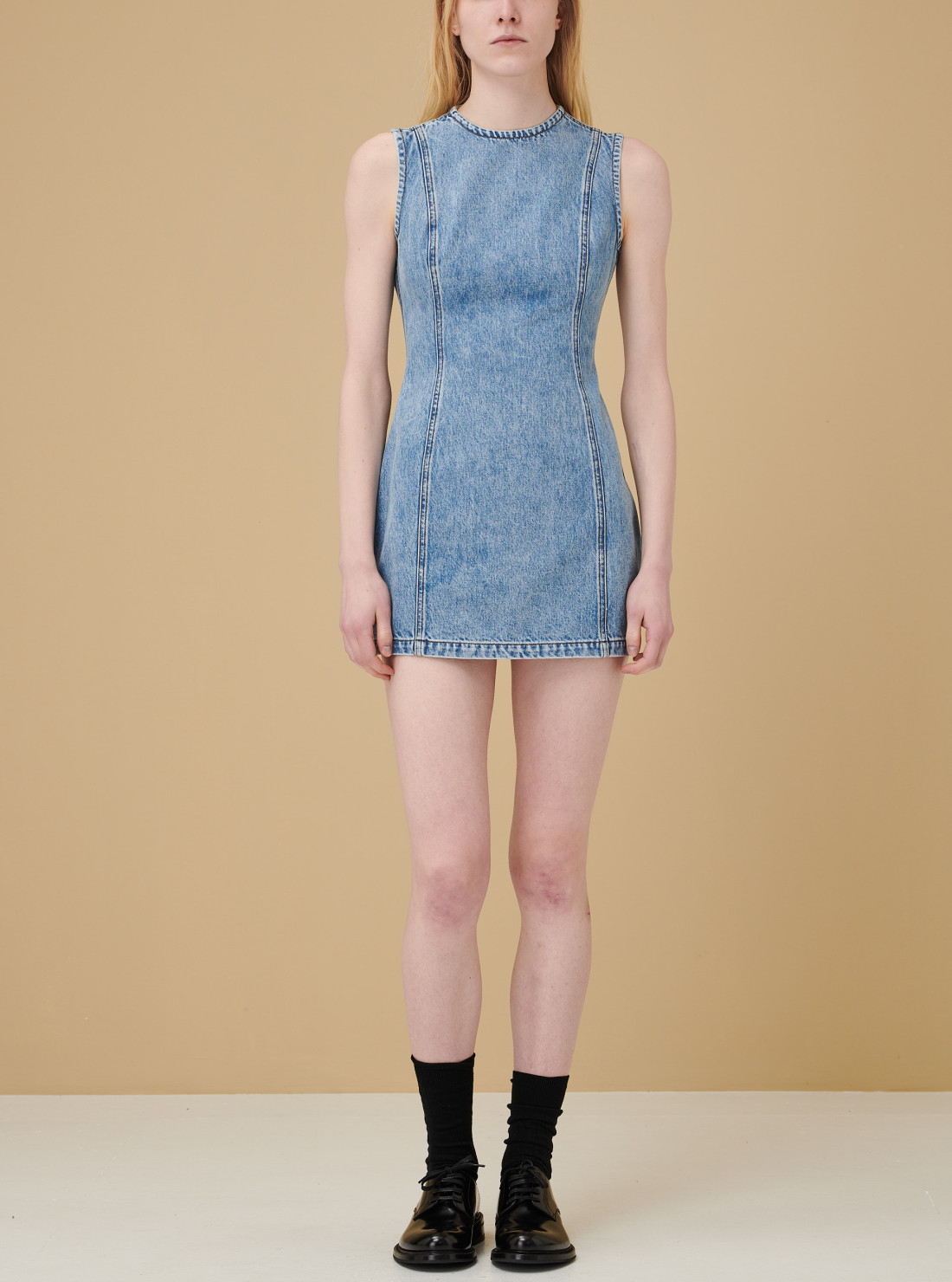 Robe shift mini en denim