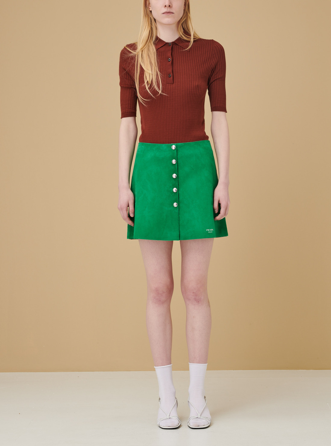 Suede miniskirt