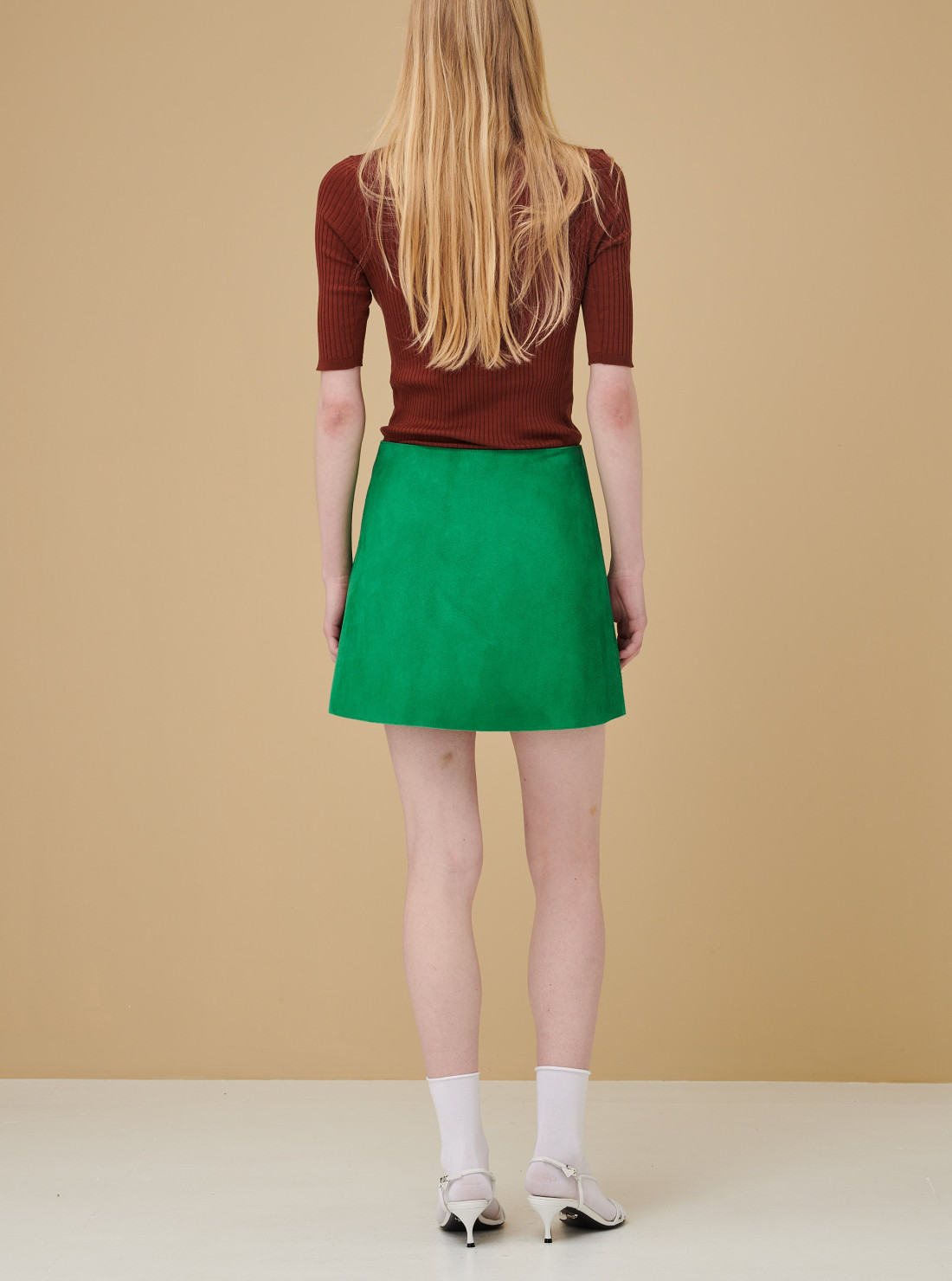 Suede miniskirt