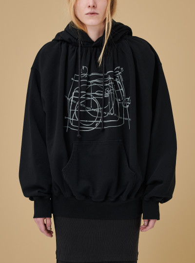 Gathered Collar Hoodie