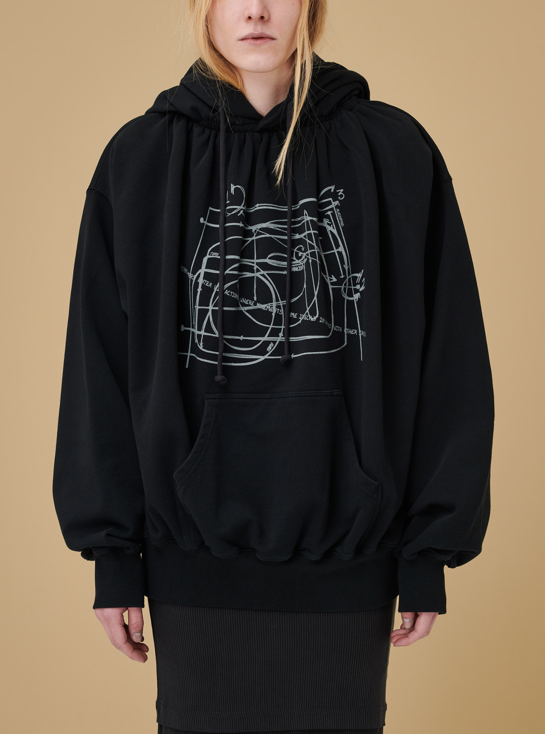 Gathered Collar Hoodie