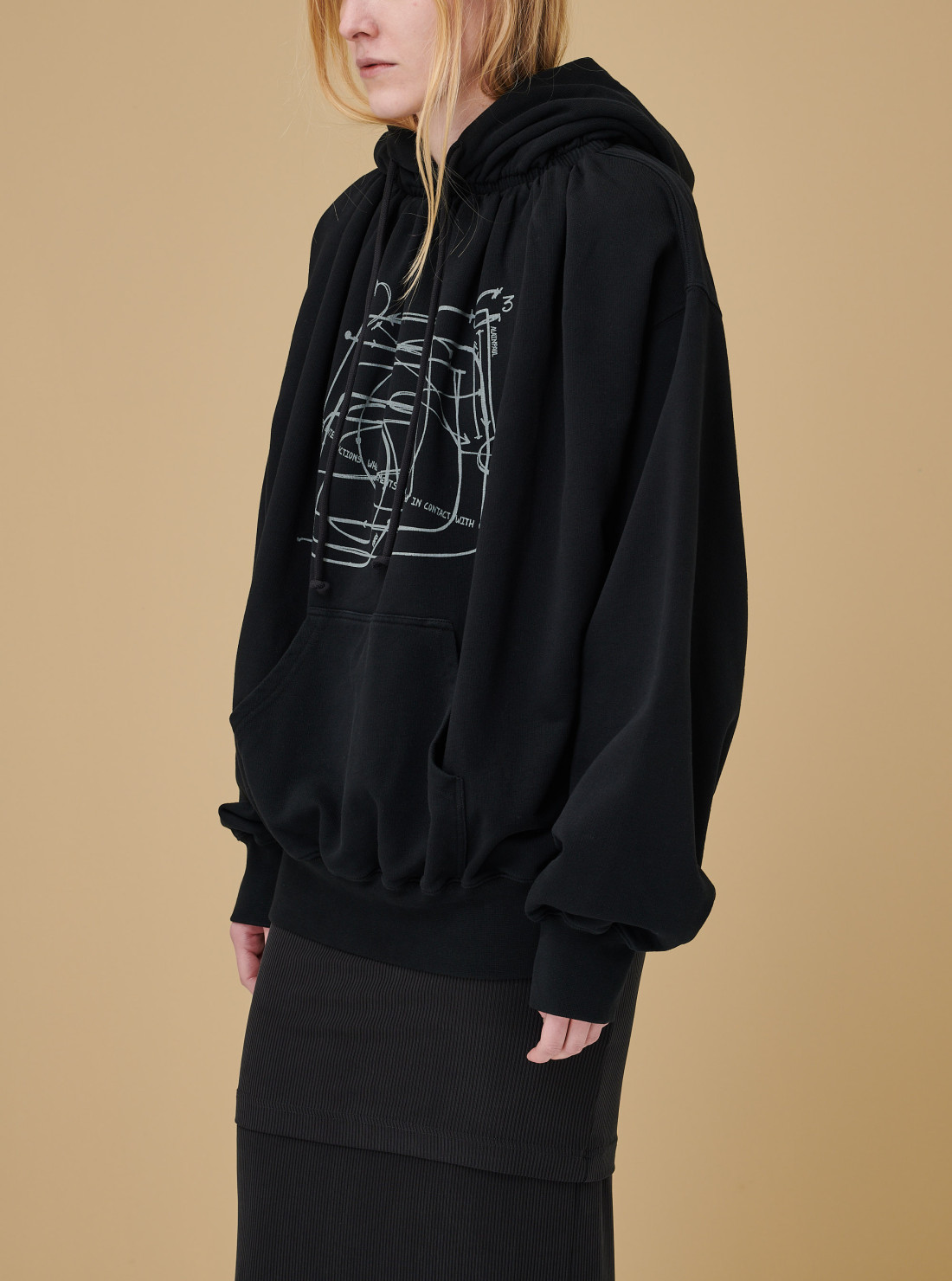 Gathered Collar Hoodie