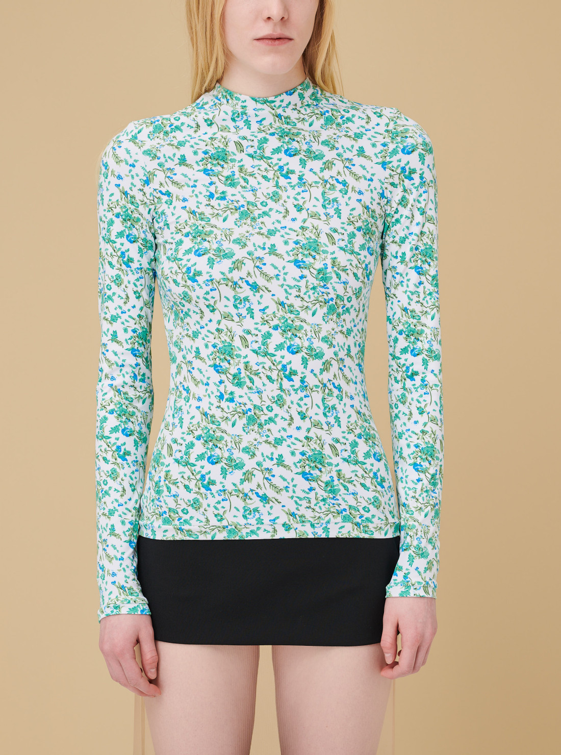 Printed Flowers Jersey Top