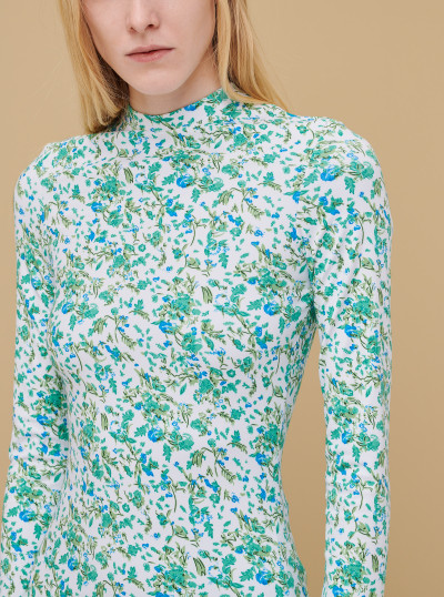 Printed Flowers Jersey Top