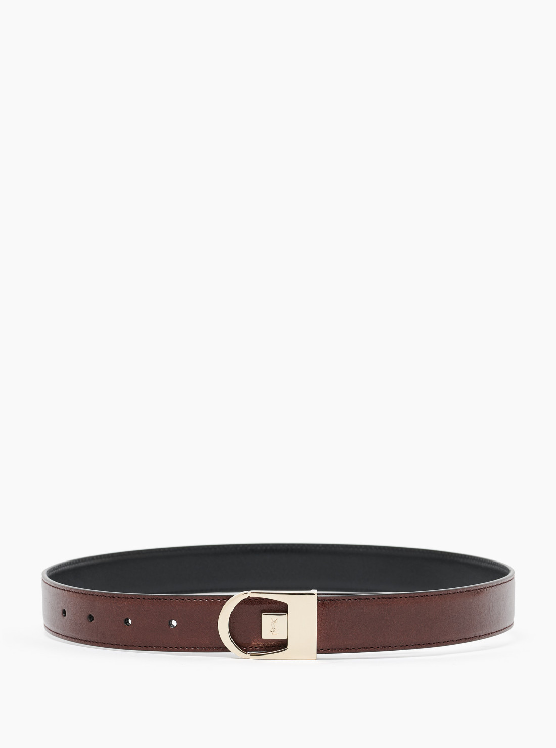 Reversible belt in smooth leather
