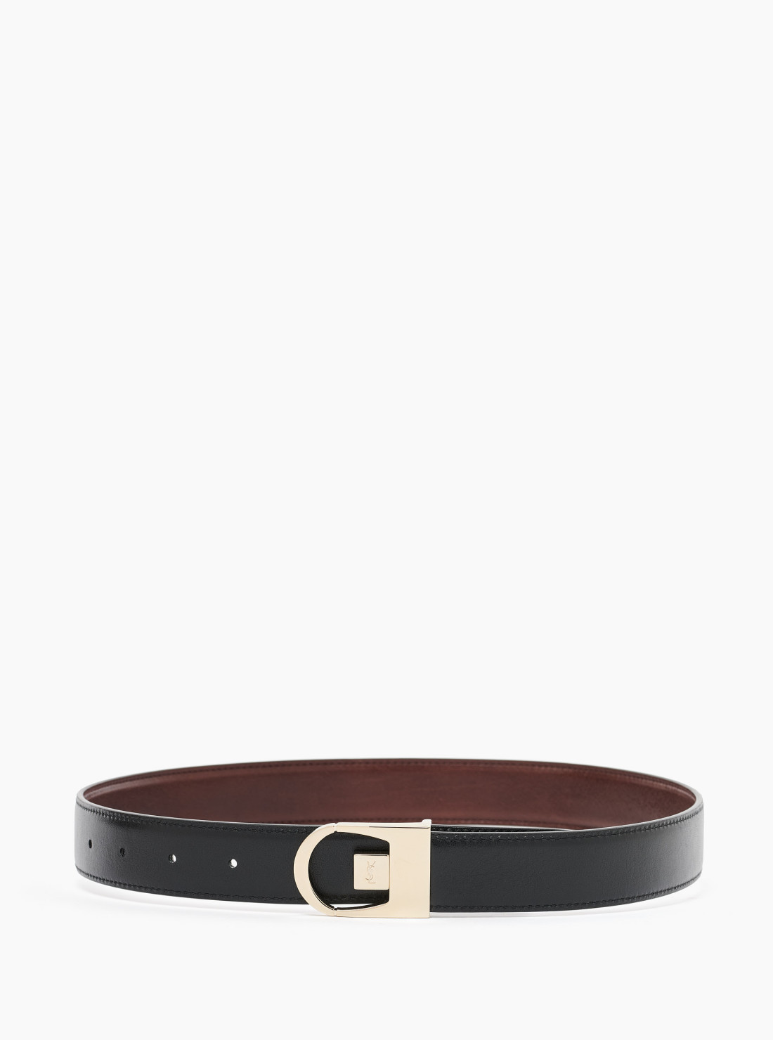 Reversible belt in smooth leather